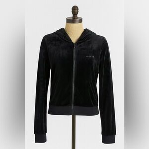 Agnes B. Sport Black Velour Hoddie EUC SIZE L (see size chart)